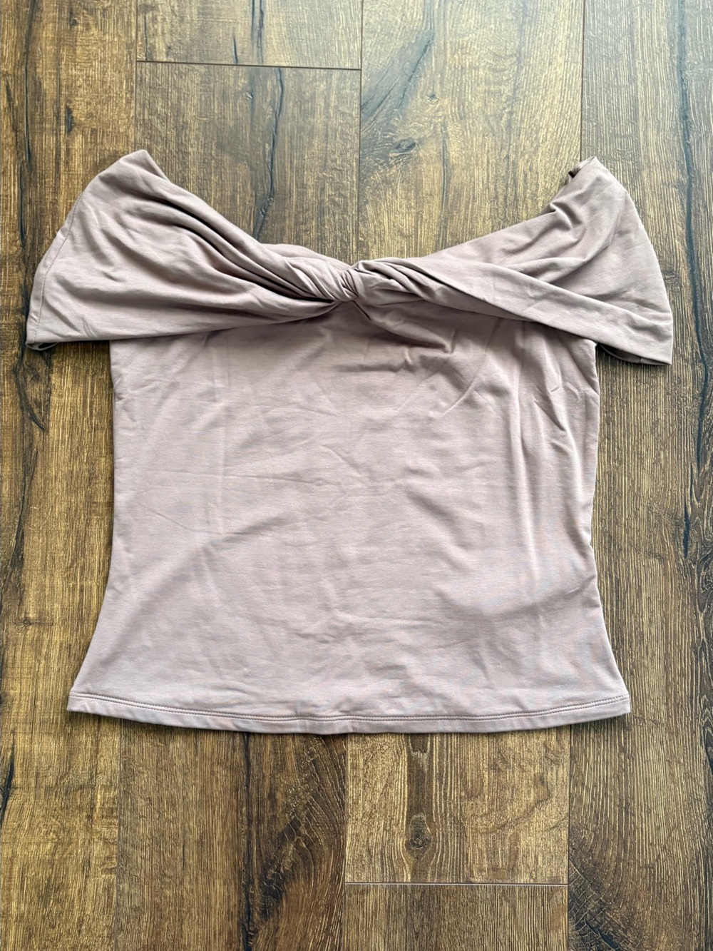 Abercrombie & Fitch Off-Shoulder Twist Top, L Deep Taupe NWT